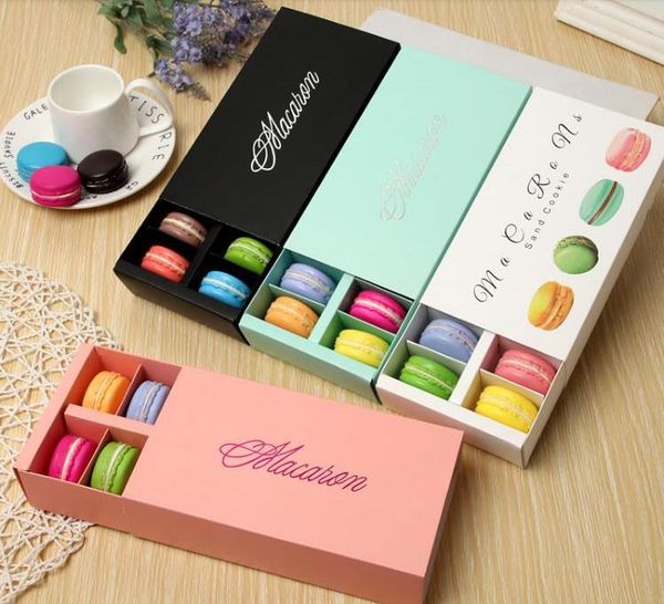 12 Cavity Macaron Box Holders Food Gifts Packaging Paper Cupcake Boxes For Bakery Snack Candy Biscuit Muffin Case SN332