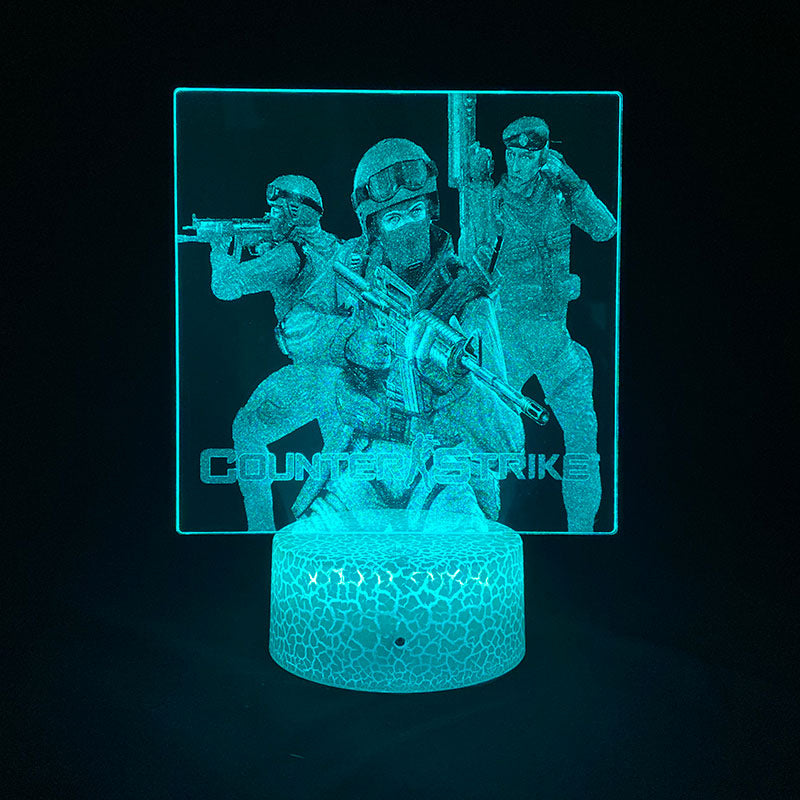 Game 3D LED Night Light Picture Lamp Counter Strike Games Figure Nightlight Smart Phone Control Party Club Gaming Room Atmosphere Bedside Gift