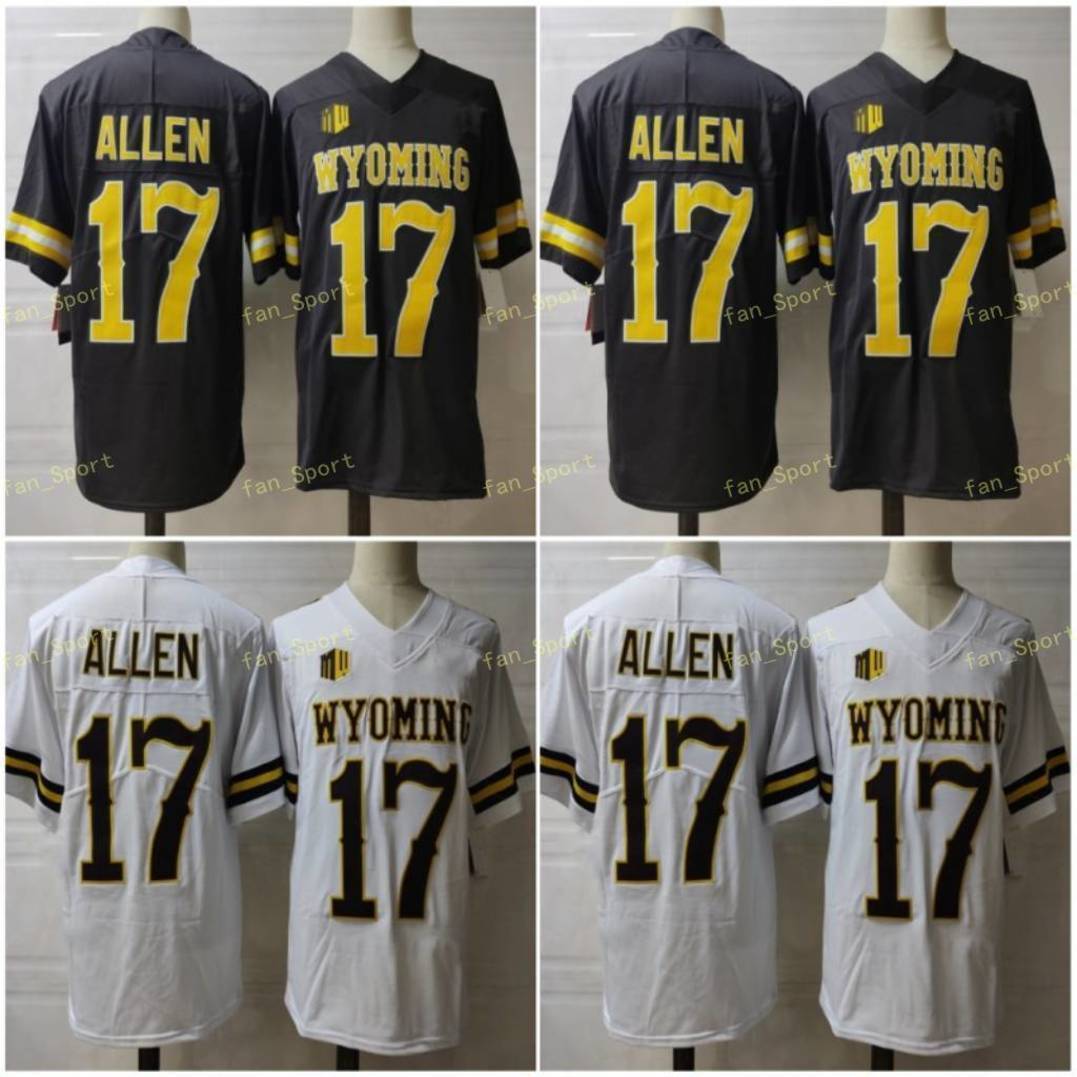 NCAA Wyoming Cowboys #17 Josh Allen Brown White Jersey Coffee Cheap College Football Stitcehd No Name Men Youth Kid Women Adult S-3XL