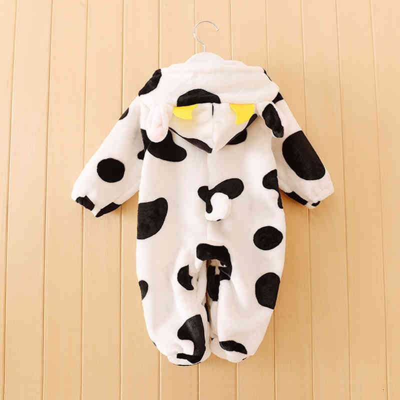 Rompers Newborn Girl Boy Clothes Kigurumi Cute Cow Onesie Infant Jumpsuit Flannel Baby Romper Onesies Outfit Clothing Costume 1021