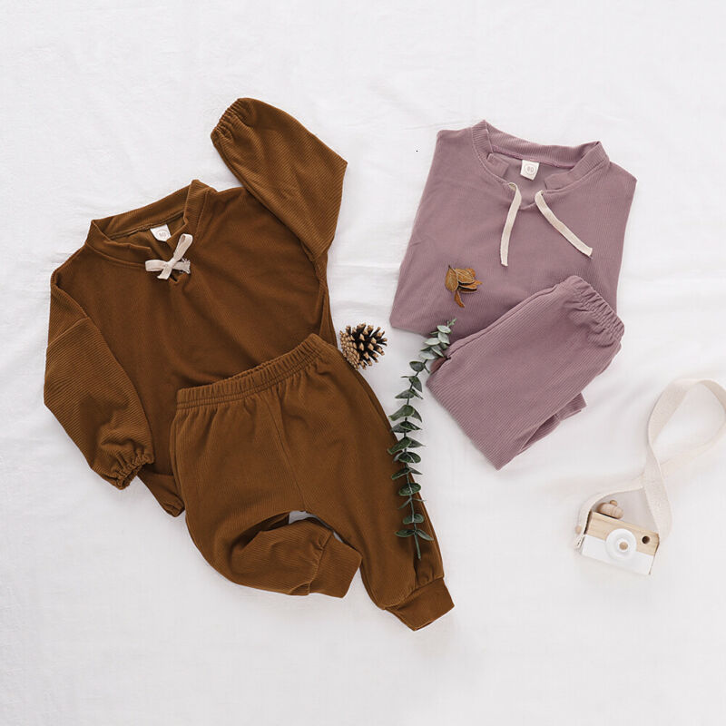 Clothing Sets 2pcs Spring Autumn Kid Baby Boys Girls Sleeve Pullover Corduroy Sweatshirts Casual Tops Long Pants Infant Tracksuit Outfits C0225