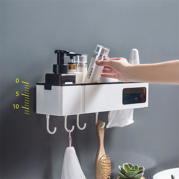 Wall-mounted Bathroom Shelf Kitchen High-quality Storage Rack Soap Shampoo Cosmetic Household Items Accessories 210423