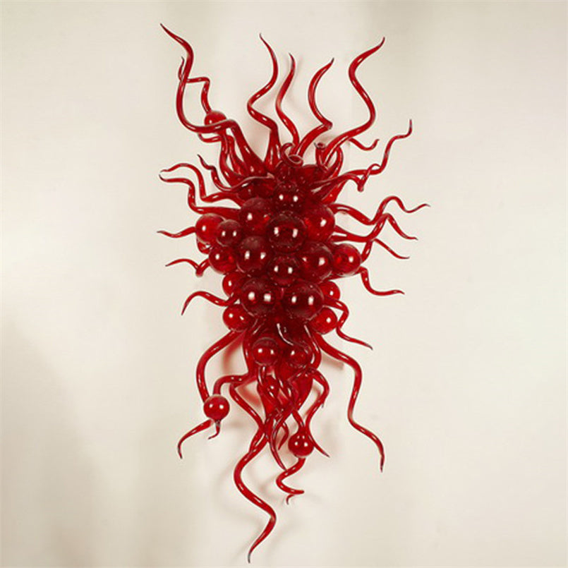 Murano Red Colored Lamps Retro Vintage Hand Blown Sconce Home Decoration Modern Arts Deco Glass 24 By 32 Inches Art Wall Lighting LED Bulbs Custom C