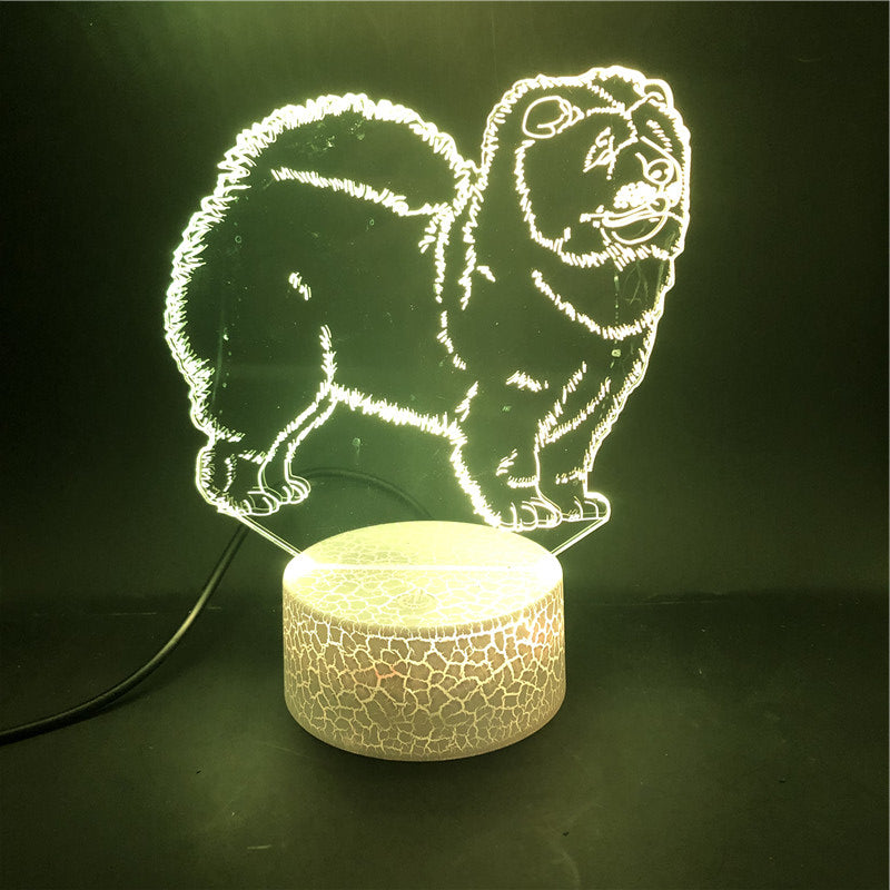 Party LED Night Light 3D Desk Lamp Touch Sensor Dog Nightlight USB Powered for Bar Hotel Room Club Decor Kids Birthday Gift