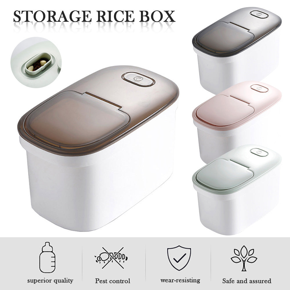 Rice Storage Container Grain Barrel Sealed Moisture-Proof Insect-Proof Plastic Kitchen Rice Case Box For Cereal Bean