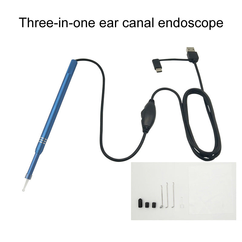 Ears Cleaning Earpick Spoon Ear Massage With 6 LED Light Bathroom Accessories Sets For Android PC Household Merchandises 3 In 1