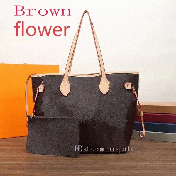 with gift bag women handbag Leather FULL Shoulder Bags Fashion womens NEVER tote Book totes Printing Flowers Never Bags new p8YD#