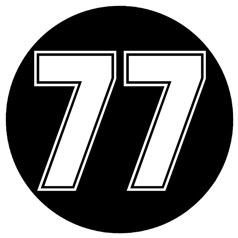 racing number 77 funny vinyl car sticker reflective waterproof car decal stickers on truck bumper rear window