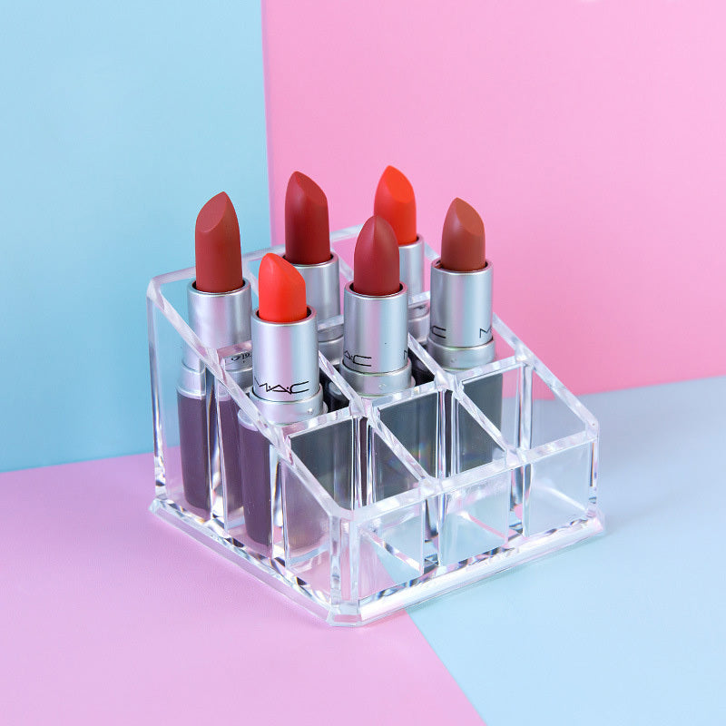 9-grid Lipstick Storage Rack Lipstick Consolidation Box Cosmetic Storage Box Transparent Acrylic Cosmetic Organizer