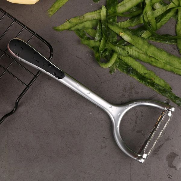 Potato Zinc Alloy Fruit Vegetable Peeler Kitchen Tools Apple White Nickel Plated Ergonomic Non Slip Handle Sharp Blade Comfortable Grip Dura