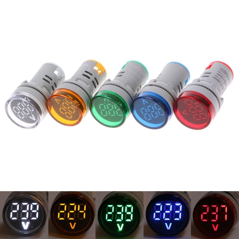 OOTDTY AC 60-500V 22mm Digital Voltage Gauge Monitor Signal Lights Indicator
