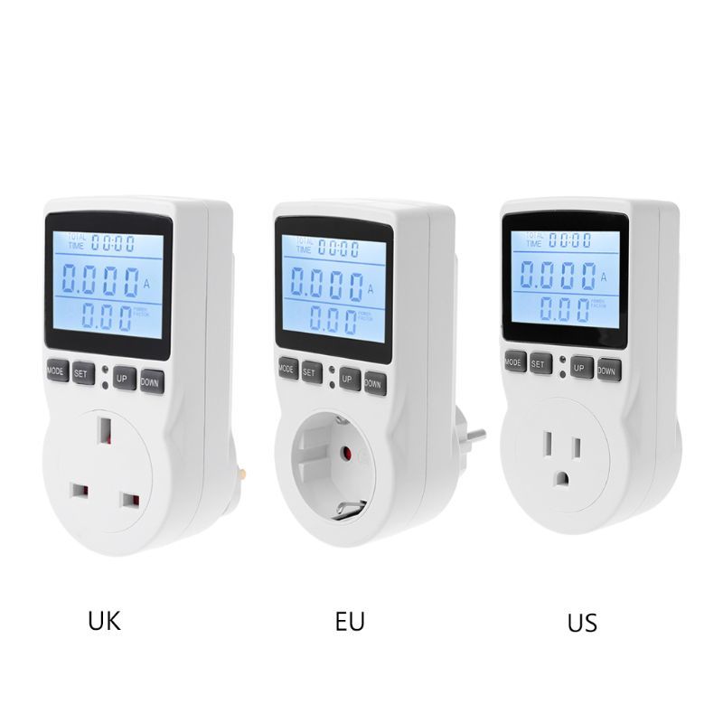 Digital Power Meter Socket Eu-Us-Uk Plug Energy Meter Current Voltage Watt Electricity Cost Meter Monitor Power Analyser