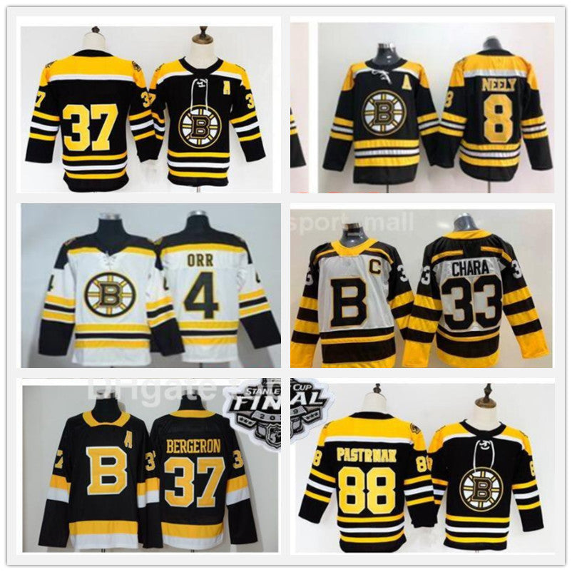 Reverse Retro Boston Bruins Jersey Patrice Bergeron Brad Marchand David Pastrnak Charlie McAvoy Tuukka Rask David Krejci Bobby Orr Hockey SHIRT UNIF