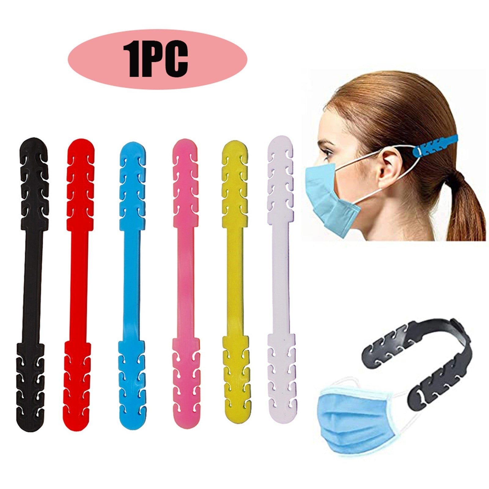 Face mask holder extension strip mask elastic mask adjusting hook strap