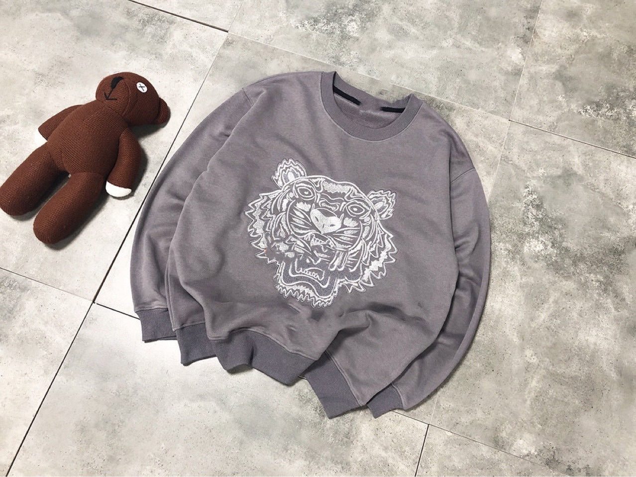 Men&#039;s Hoodies & Sweatshirts t Luxury Long-sleeved Homme Long Male Trend High Quality Shirt Mark Heavy Fashion Drill Tiger Head Tshirt Men