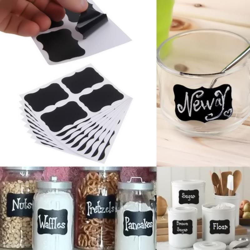 36pcs-set Erasable Blackboard Sticker Craft Kitchen Jars Organizer Labels Chalkboard Chalk Board Sticker Black Board 5x3.5cm