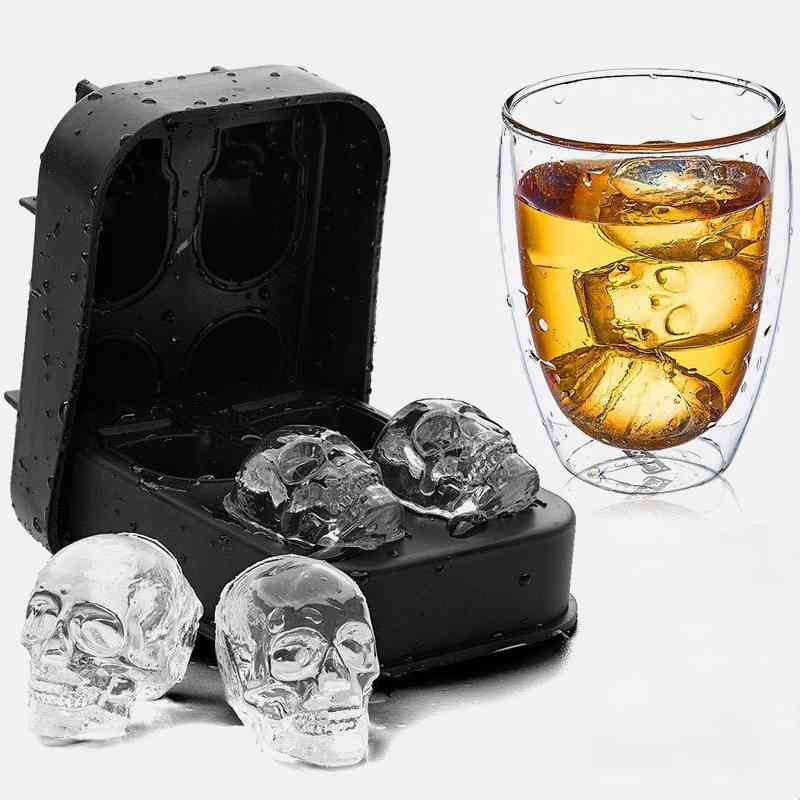 3D Skull Silicone Mold Ice Cube Maker Chocolate Mould Tray Ice Cream DIY Tool Whiskey Wine Cocktail Ice Cube Best Sellers