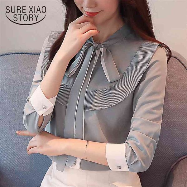 fashion womens tops and blouses long sleeve shirts chiffon blouse shirt office ladies clothes 1321 40 210506