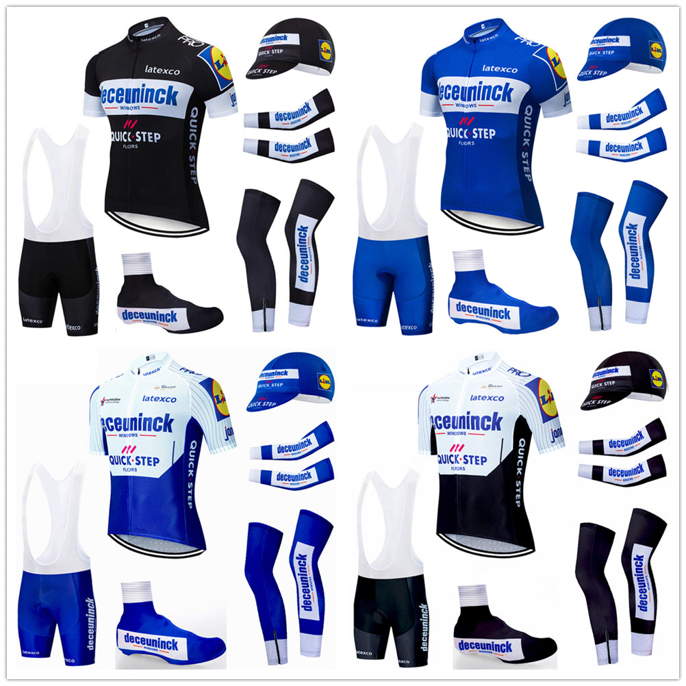 Tour De France 2021 Pro team Quick Step Cycling Jersey set Cycling Clothing Breathable MTB bike jersey armwarmer Legwarmer bib shorts kit