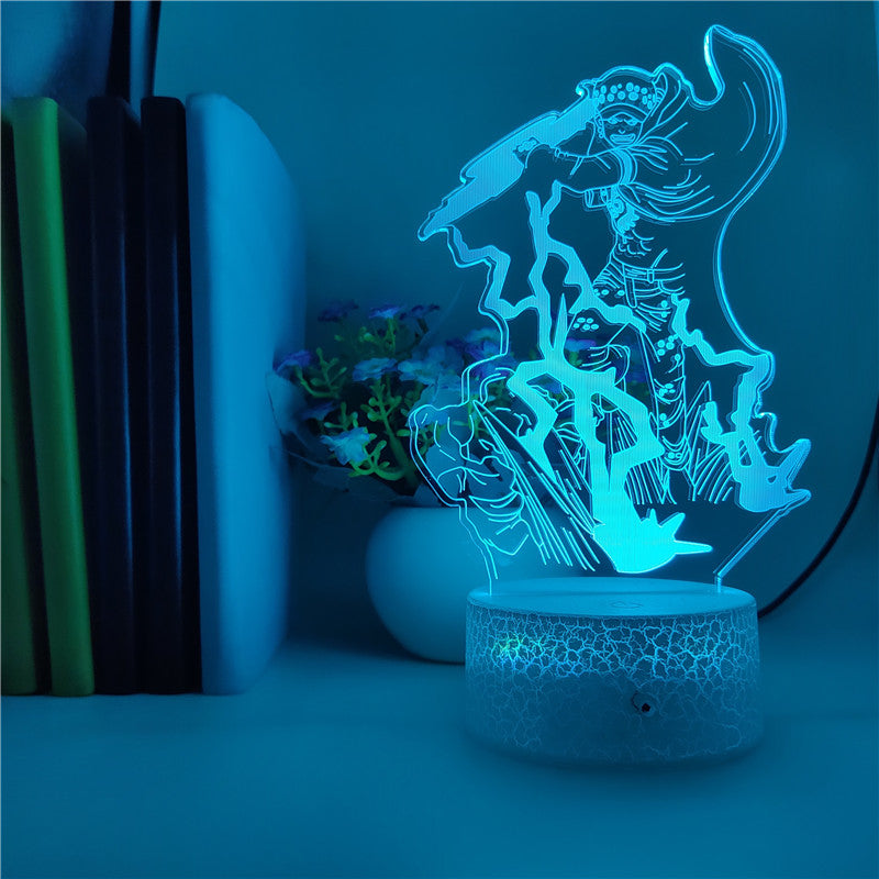 Desk Lamp 3D LED Night Light Nightlight Anime Fans App Control ONE PIECE Trafalgar D. Water Law Figure for Child Party Decor Gift