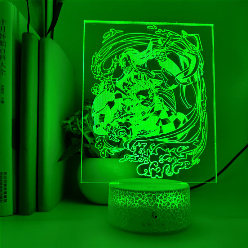 Kids 3D Night Light Demon Slayer Desk Lamps Anime Nightlight LED Children&#039;s Birthday Gift Party Home Hotel Decoration Bluetooth Base