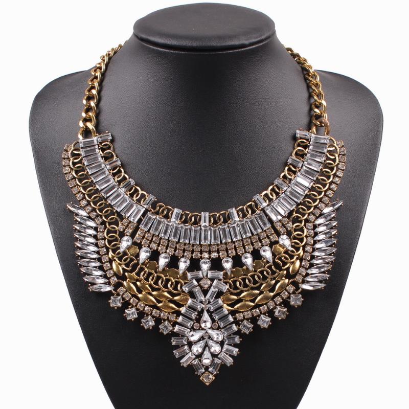 Fashion Crystal Summer Necklace Charm Costume Choker Pendant Chunky Statement Jewelry For Women 2021 Chains