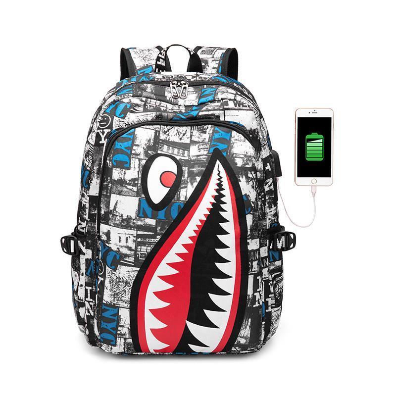 Shark Printing School Children Bag Backpack For Teen Boys Girls Leisure Travel Bagpack Women Backpacks Mochilas Escolar