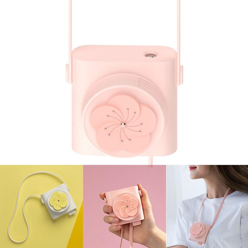Leafless Fan, Outdoor Mini Portable Spray Hanging Neck Fan With Humidifier USB Charging For Office, Home Fans & Coolings