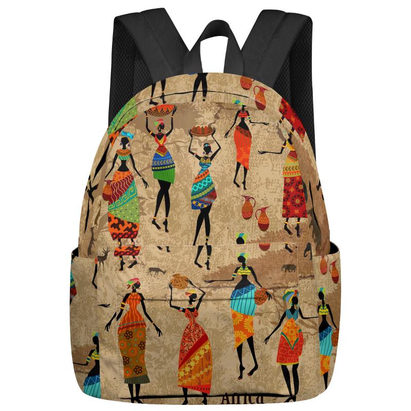 School Backpack African Women Fruit Basket College Students Laptop Casual Travel Bags
