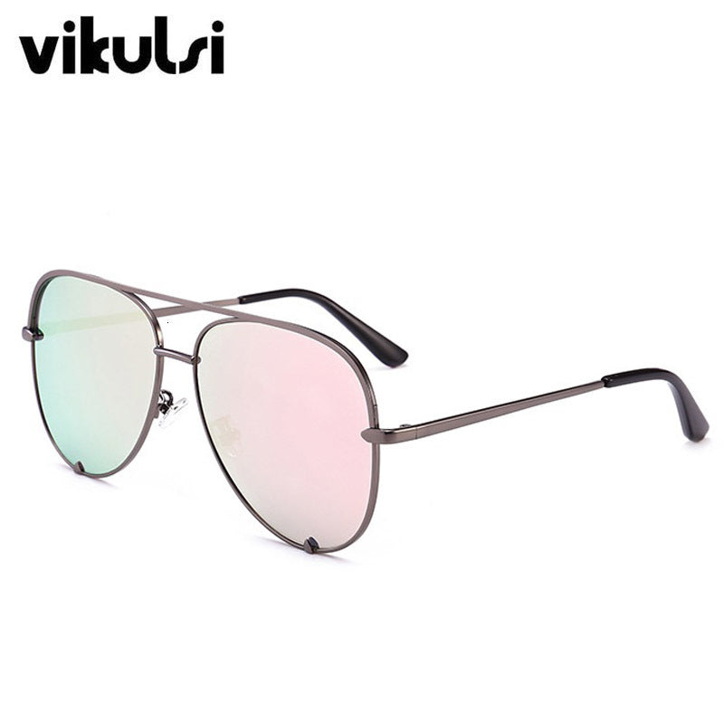 Sunglasses Flat Top Aviation Women UV400 Retro Brand Designer Luxury Mirror Sun Glasses For Female Ladies Metal Frame EyewearA517