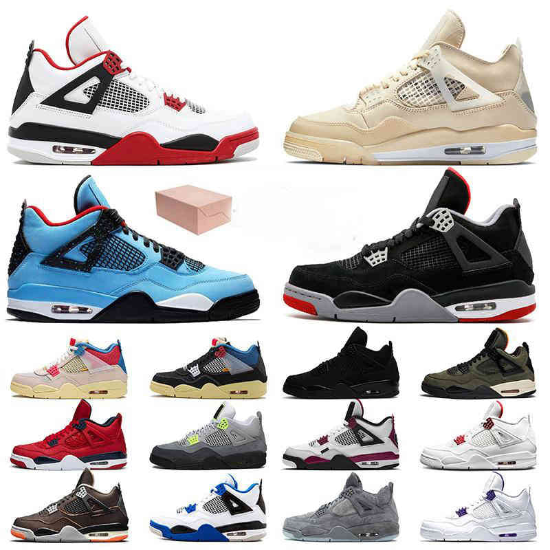umpman 4 Men Basketball Shoes Women Sail Fire Red 4s Travis Bred Starfish Undefeated Black Cat PSGs Court Purple Trainers SneakersUT9R