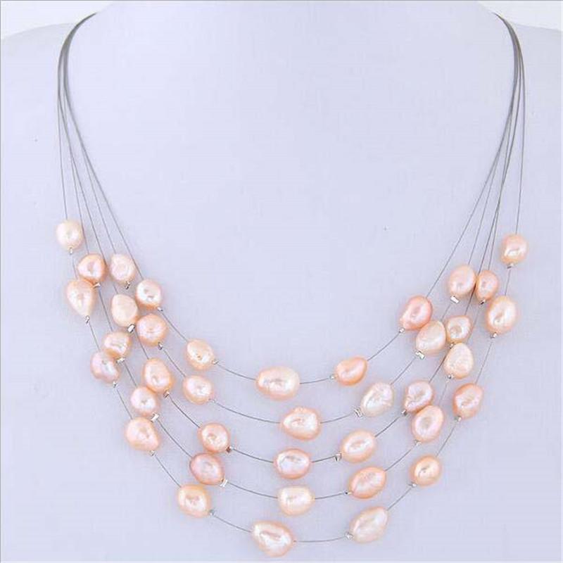 Chokers Water Drop Shaped Beads Necklace Natural Freshwater Pearl Necklaces Layered Choker For Women Girls Wedding Party Gifts Jewelry