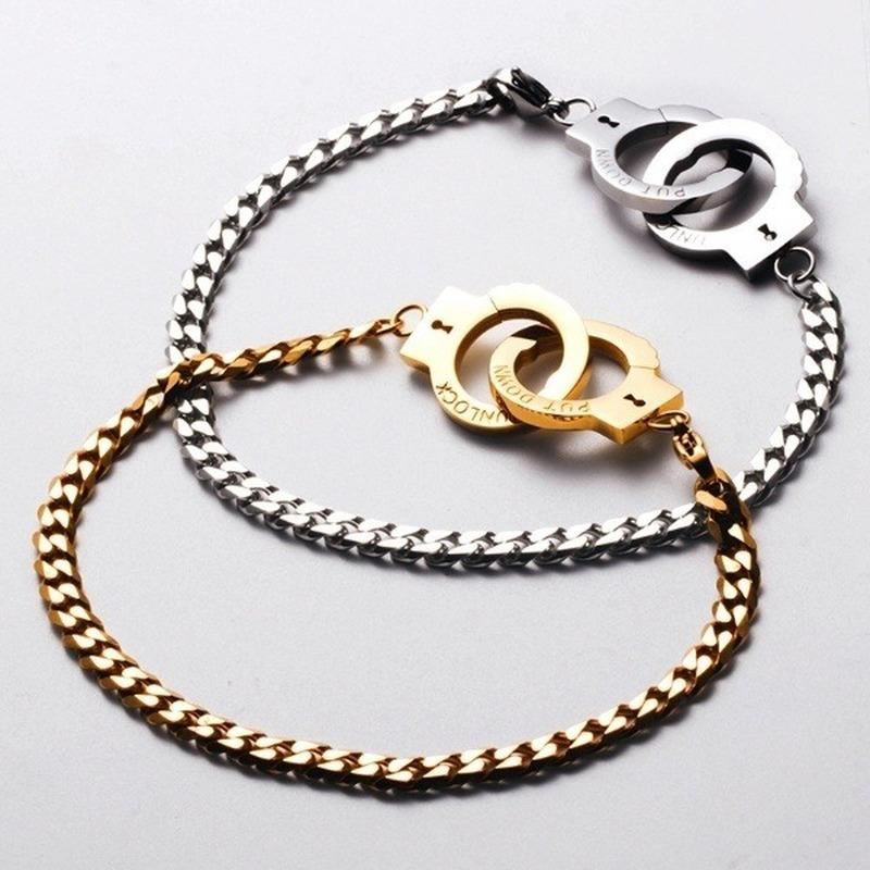 Link, Chain Product Creative Design Fashion Handcuffs Bracelet Hip-Hop Style Men And Women Rock Party Jewelry Gifts
