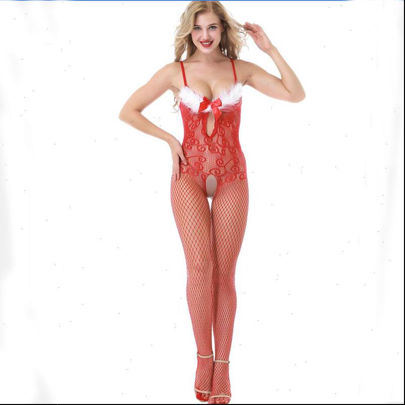 Interest pajamas Christmas evening red Women Sleepwear one piece tight fitting suit