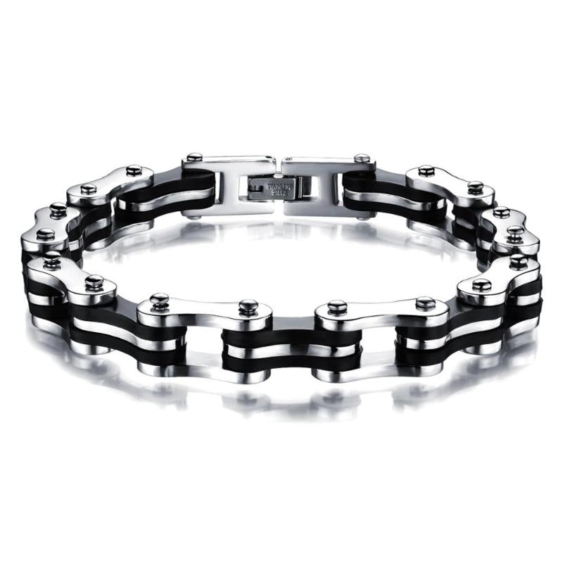 Link, Chain Top Quality Stainless Steel Biker Mens Bracelet Link Motorcycle Bike Bicycle Silicone Bracelets Bangles Jewelry
