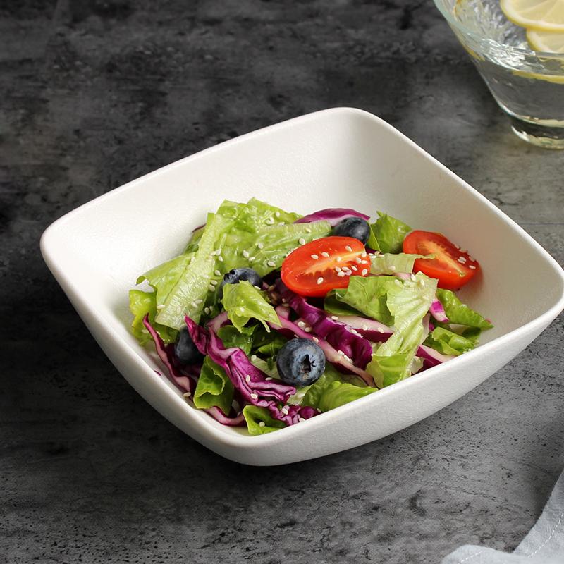 Dishes & Plates Japanese-style Ceramic Square Salad Plate Plain And Elegant Restaurant Dessert Bowl Creative Western Set-up Tableware H