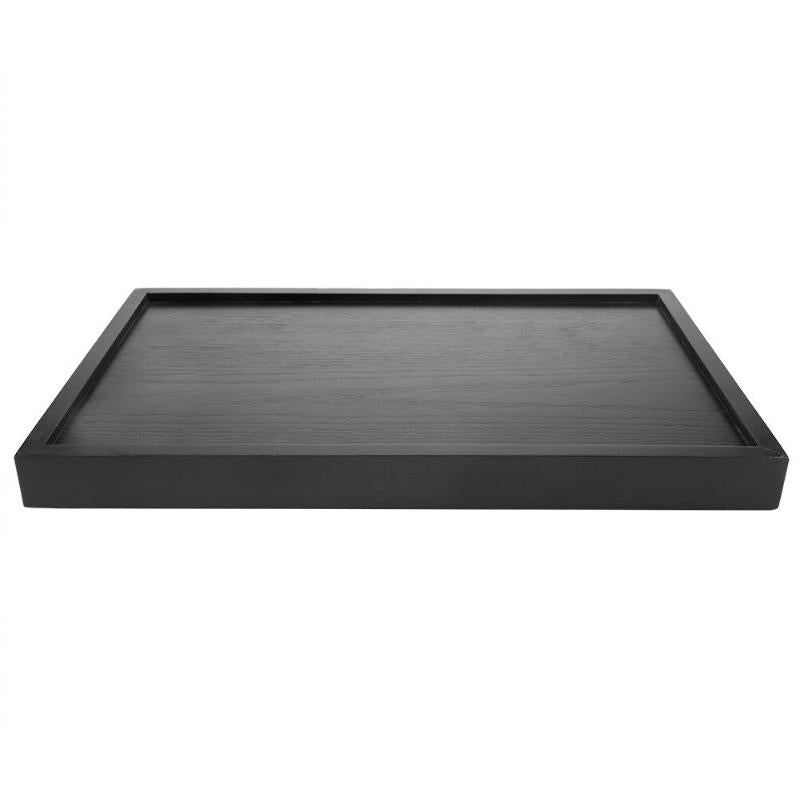 Dishes & Plates Serving Tray Large Black Wood Rectangle Butler Breakfast Trays With Handles Easy To Grip F2