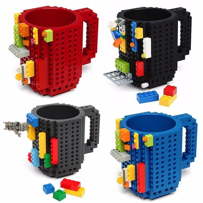 Mugs 350ml Creative Milk Mug Coffee Cup Build-on Brick Cups Drinking Water Holder Building Blocks Design Birthday Gifts