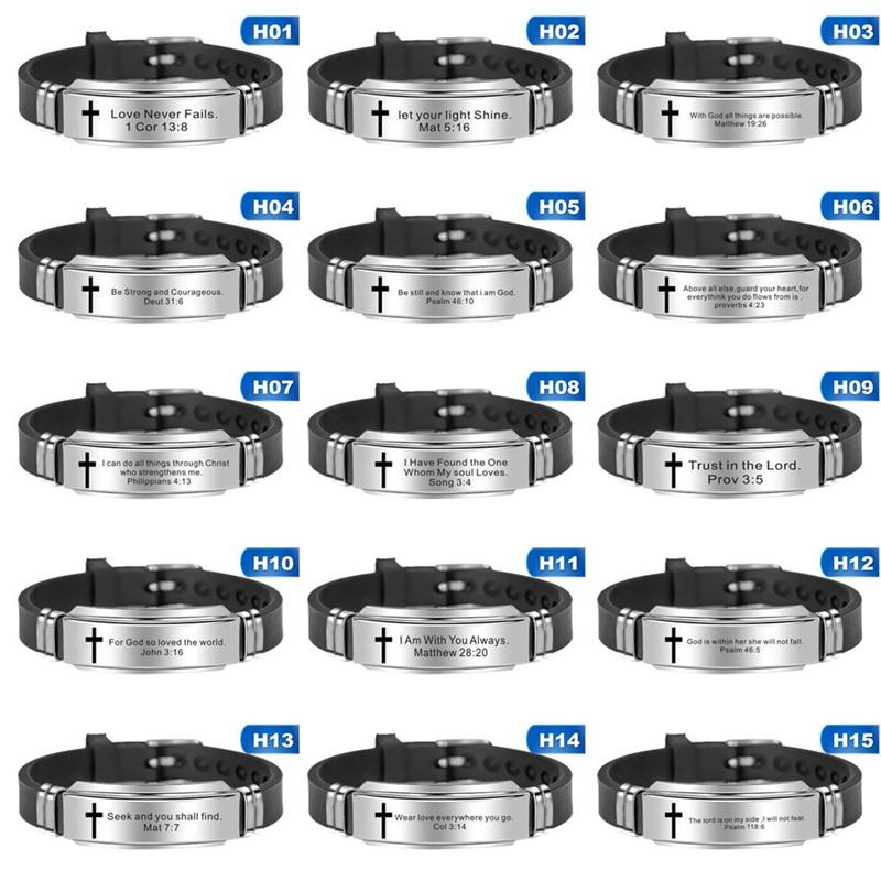 Charm Bracelets Religious Cross Jesus Scripture Quote Christian Bible Verse Inspiring Faith Leather For Men Personalize Gift