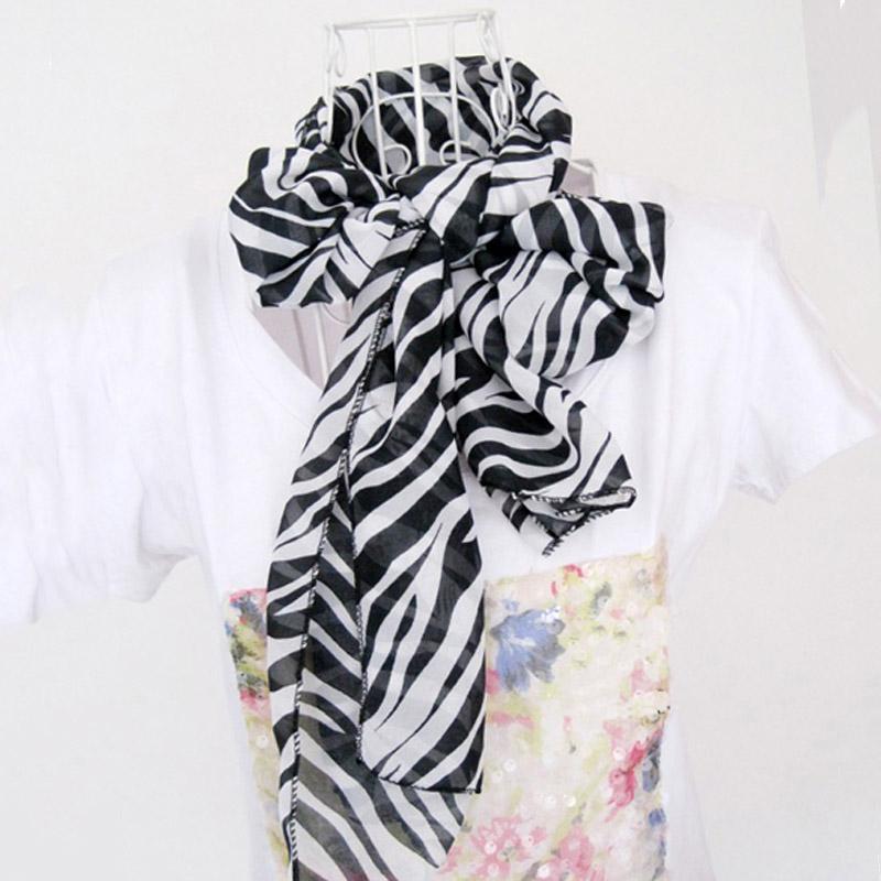 Scarves Fashion Women Zebra Animal Prints Scarf Long Large Stripe Chiffon Shawl Cape