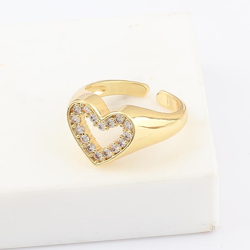 Wedding Rings Hollow Female Heart Shaped Simple For Women Girl Plain Daily Anniversary Gift Friends Selling Drop