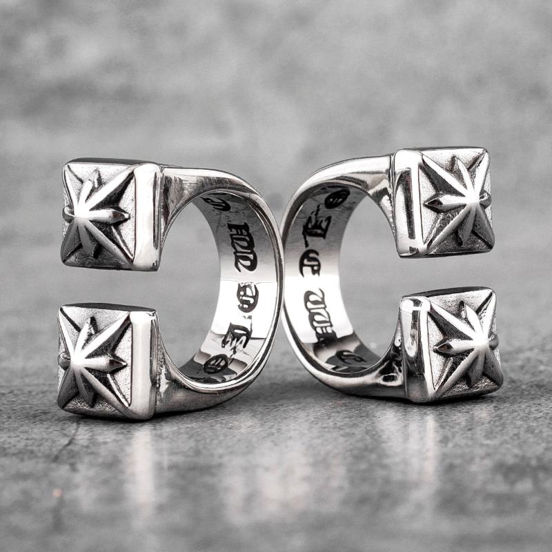 Cluster Rings Vintage Gothic Flower Stainless Steel Mens Open Punk Unique For Women Boyfriend Biker Jewelry Creativity Gift Wholesale