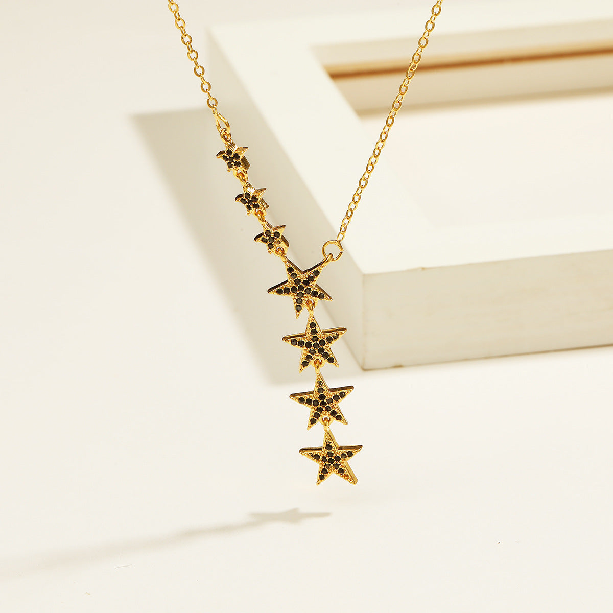 Clavicle chain Necklace Women Jewelry 18k Yellow Gold Filled Star Shaped Fashion Accessories Gift