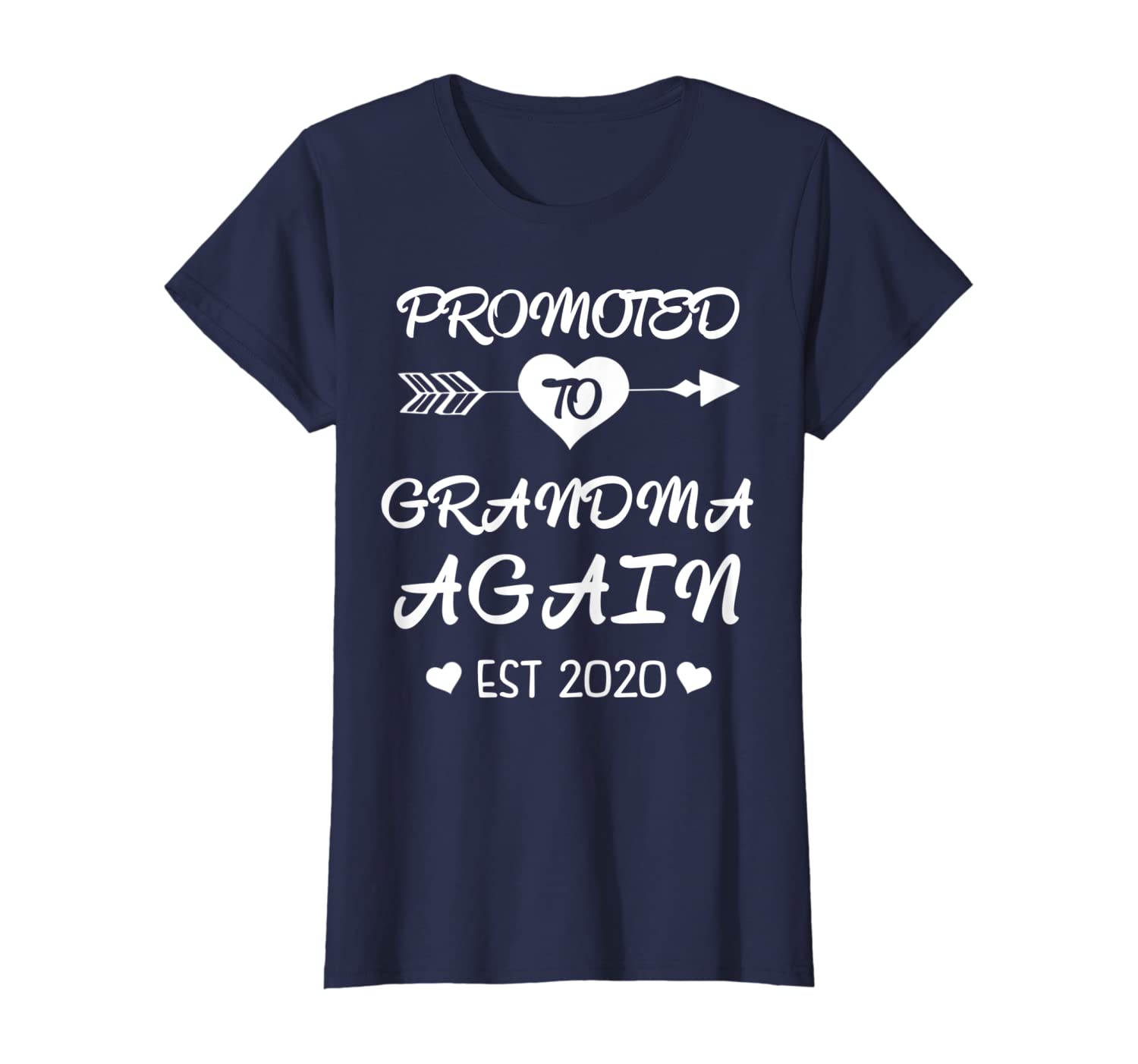 Womens Promoted To Grandma Again 2020 Costume Gender Reveal Gifts T-Shirt
