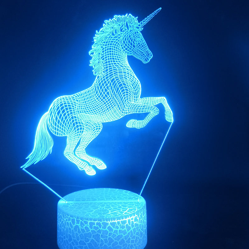 Acrylic Nightlight LED Kids 3D Night Light Unicorn Table Lamp Bedside Room Party Atmosphere Decor Smart Phone Control Cool Gift