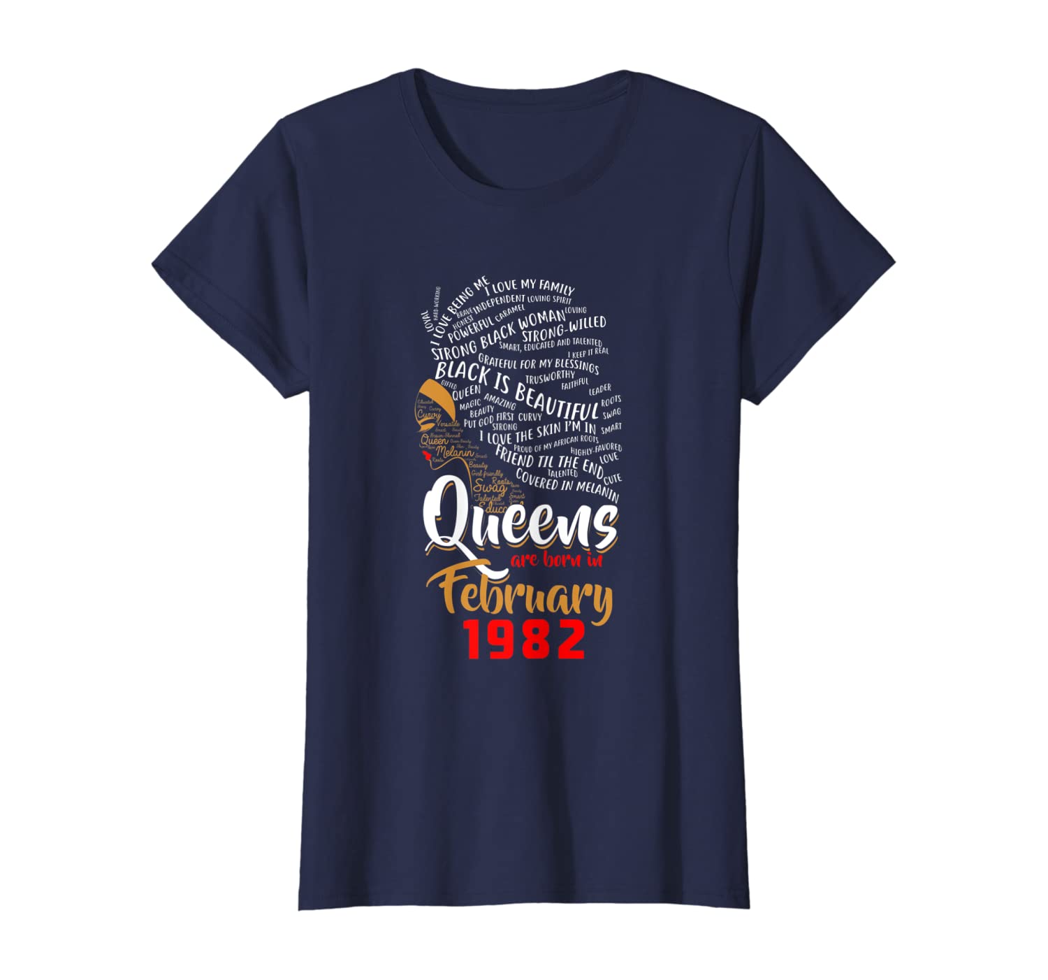 Womens Queens Are Born In FEBRUARY 1982 38th Birthday Cute Gift T-Shirt