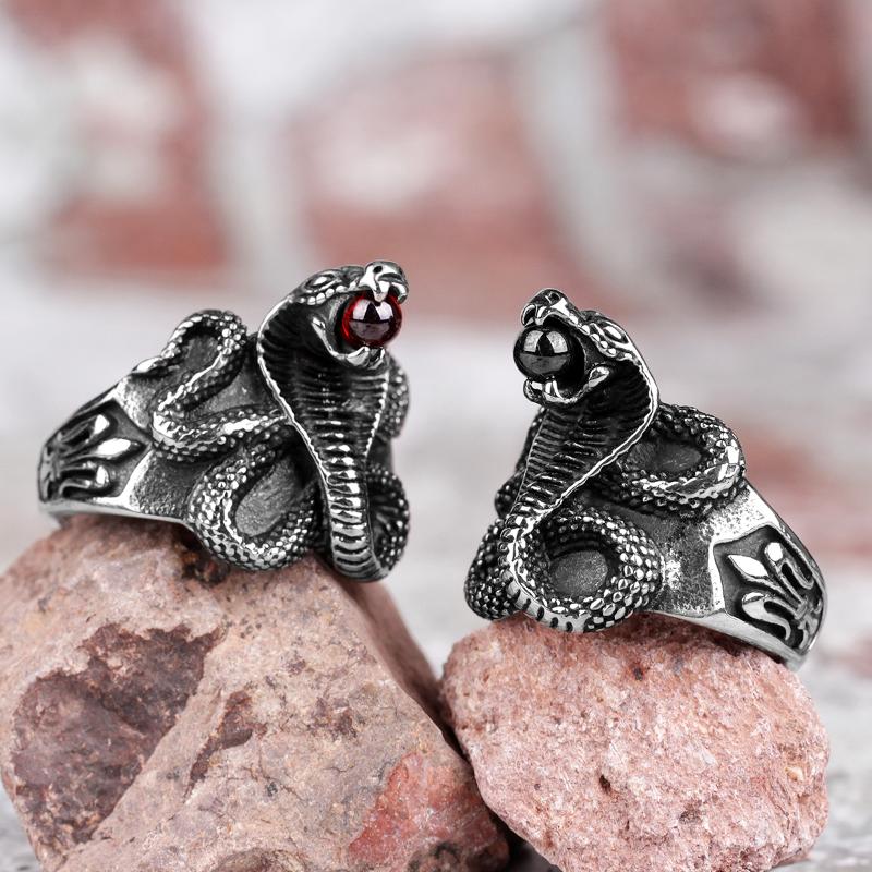 Cluster Rings Stainless Steel Men Snake Animal Punk Rock Hip Hop For Biker Male Boyfriend Jewelry Creativity Gift Wholesale