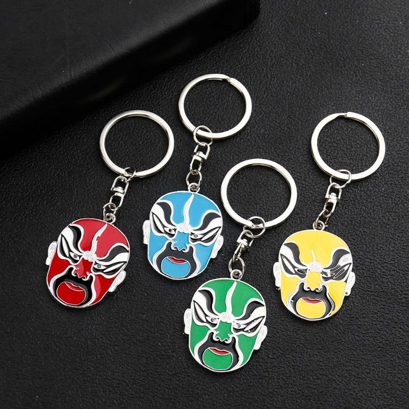 Keychains Chinese Ethnic Beijing Opera Key Chains Creative Vintage Traditional Car Ring Bag Decoration Travel Souvenirs Jewelry Gift