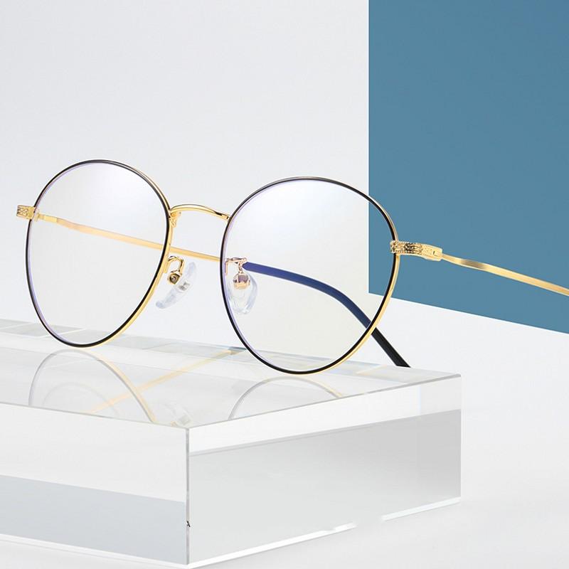 Fashion Sunglasses Frames Anti Blue Rays Glasses Men Metal Light Coating Gaming For Computer Protection Eye Retro Spectacles Women