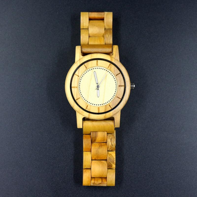 Wristwatches Minimal Style Olivewood Men Women Wood Watch Olive Wooden Middle MAPLE Gold Color Wristwatch Gift Idea